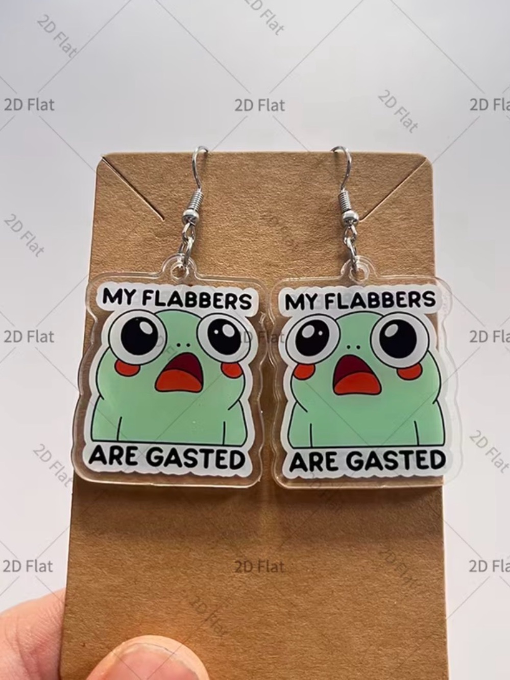 Acrylic Frog Earrings - "My Flabbers Are Gasted"